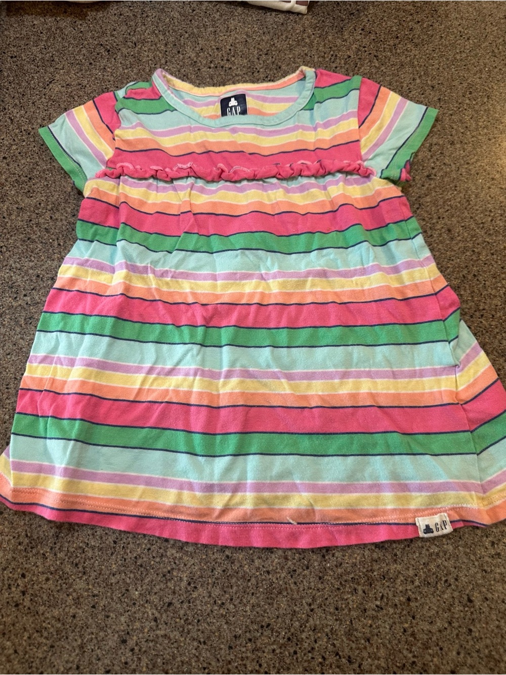 GAP Striped Ruffle shirtPastel Rainbow